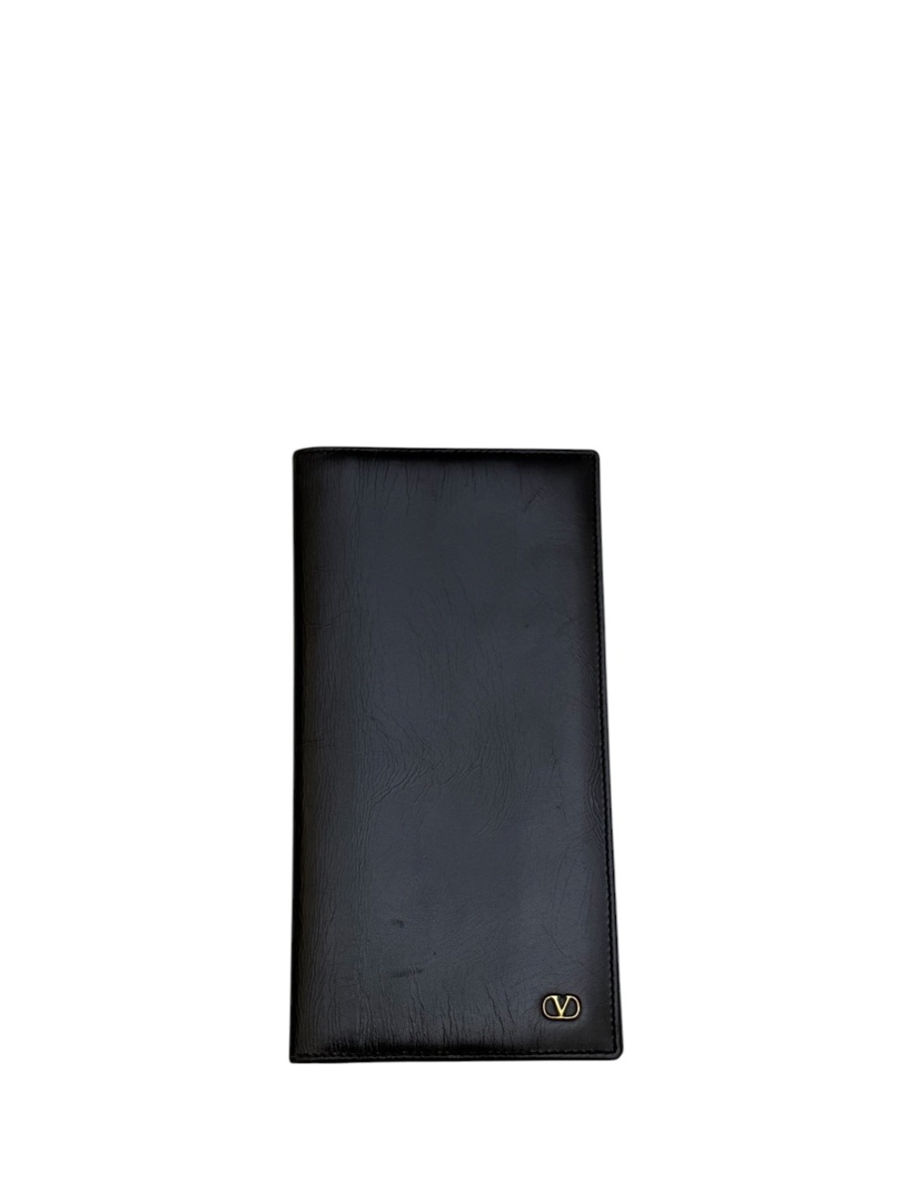 VALENTINO GARAVANI - SMOOTH BLACK LEATHER LONG BIFOLD WALLET